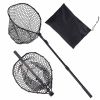 Fishing Net, Foldable Landing Nets with Telescopic Handle, Portable Lightweight and Stronger 6063 Aluminum Fish Gear, Soft Silicone Fish-Friendly Mesh