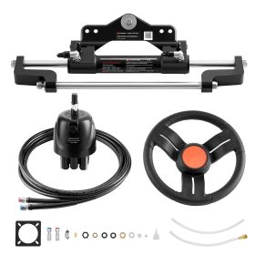Outboard Hydraulic Steering Kit, 200 HP, Marine Boat Hydraulic Steering System with 6.9 MPa Two-Way Lock Helm Pump, Cylinder, 2 PCS 26 ft Hoses