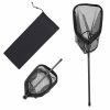 Fishing Net, Foldable Landing Nets with Telescopic Handle, Portable Lightweight Carbon Fiber Long Fish Gear, Nylon Covered PVC