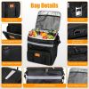 Portable Rolling Insulated Cooler Bag 35L Large Capacity Adjustable Strap Wheeled Thermal Bag with Multiple Storage Pockets for Hiking Fishing Picnic