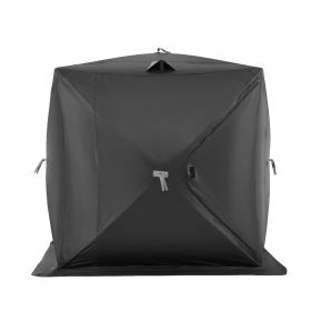 Portable Ice Shelter, 6-8 Person Pop-Up Ice Fishing Tent, 70 Square Feet Fishable Area, Ice Shanty for Winter Fishing