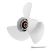 Outboard Propeller, Upgrade OEM 15 Spline Tooth Aluminum Outboard Boat Propeller Fit Yamaha Engines 60-130 HP, 4-1/4" Gearcase, 3-Blade