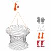Double Ring Crab Trap, 24 inch Top, 20 inch Bottom, Two Rings Crab Kit, Foldable Fishing Net with Gauge, 60 ft Rope, Wire Grid Bottom