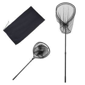 Fishing Net, Landing Nets with Telescopic Handle, Portable Lightweight Stronger 6063 Aluminum Fish Gear, Nylon Covered PVC, Durable and Fish-friendly