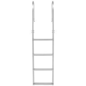 Removable Dock Ladder, 4 Steps, Aluminum Alloy Pontoon Boat Swim Ladder, with Non-Slip Wide Steps, 500 lbs Weight Capacity, Quick Release Design
