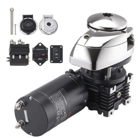 Vertical Fishing Windlass, 12V DC 1100W, Windlass Anchor Systems Fit for 1/4-Inch Chain or 9/16 & 5/8 Inch Nylon Rope, Max Pull 700 lbs