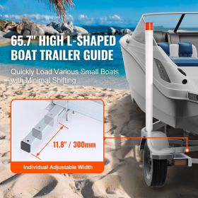 Boat Trailer Guide, 60″ with LED Light Trailer Guide Poles, 2PCS High-Hardness Steel Trailer Guide-Ons, Trailer Guides with PVC Pipes, for Ski Boat