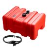 Portable Fuel Tank, 12 Gallon/55L, Plastic Outboard Marine Tank with Hose, Easy to Carry for Yacht, Fishing, Deck Boats, Red