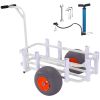 Beach Fishing Cart, 300 lbs Load Capacity, Fish and Marine Cart with Two 13" Big Wheels PU Balloon Tires for Sand