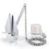 Fluke Style Anchor Kit, 8.5 LBS Hot-Dipped Galvanized Steel Fluke Anchor with 7.9' Chain, 75' Rope and Two 0.4" Shackles