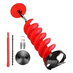 Ice Auger Drill Bit, 8in Diameter 41in Length, Cordless Nylon Ice Fishing Augers With Extra 13.4in Extension Rod, Drill Adapter