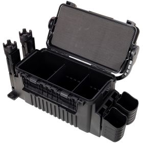 Dual-layer Fishing Tackle Box,Tackle Box Organizer Fishing Box Large,With 2pcs Rod Holder,2pcs Cup Holder,1pc Carring Strap,Army Green