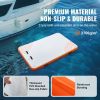 Inflatable Floating Dock, 8 x 5FT Inflatable Dock Platform, Non-Slip Water Floating Dock Mat with Portable Carrying Bag & Detachable Ladder