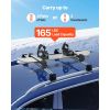 Ski & Snowboard Roof Rack, Carry up to 4 Pairs of Skis or 2 Snowboards, 2 PCS Aluminum Universal Car Roof Rack with Lock & Rubber Padding