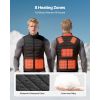 Heated Vest, Men Electric Heating Vest with 16000 mAh Battery Pack, 8 Heating Zones Lightweight Rechargeable Winter-Vest with 3 Levels