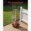 Fishing Rod Holders for 16 Fishing Poles, 360° Rotating Wood Fishing Rods Rack for Garage Organization and Storage, Floor Stand Space-Saving Equipment