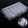3 Pack 15 Grids Large Plastic Storage Organizer Box,15 Compartments with Dividers for Tackle Box, Beads, Washi Tape, Ribbon, Crafts