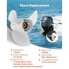Outboard Propeller, Upgrade OEM 15 Spline Tooth Aluminum Outboard Boat Propeller Fit Yamaha Engines 50-130 HP, 4-1/4" Gearcase, 3-Blade