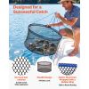 Foldable Fishing Net, Landing Fishing Pier Nets, Portable Drop Net for Pulling up Fish, Durable and Fish-friendly, with Rope and Storage Bag