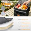 Portable Rolling Insulated Cooler Bag 35L Large Capacity Adjustable Strap Wheeled Thermal Bag with Multiple Storage Pockets for Hiking Fishing Picnic