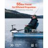Electric Trolling Motor, 55lbs Thrust with GPS, 10-Speed Bow Mounted Saltwater Outboard Boat Motor with Remote Control & LCD Battery Indicator