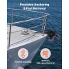 Vertical Fishing Windlass, 12V DC 1100W, Windlass Anchor Systems Fit for 1/4-Inch Chain or 9/16 & 5/8 Inch Nylon Rope, Max Pull 700 lbs