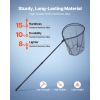 Fishing Net, Landing Nets with Telescopic Handle, Portable Lightweight Stronger 6063 Aluminum Fish Gear, Nylon Covered PVC, Durable and Fish-friendly