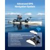 Electric Trolling Motor, 12V 55lbs Thrust with GPS, 10-Speed Bow Mounted Saltwater Outboard Boat Motor with Remote Control & LCD Battery Indicator