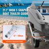 Boat Trailer Guide, 2PCS Adjustable Short Bunk Guide-Ons, Hardened Steel Trailer Guide Poles with Soft Cushion, Heavy Duty Roller Guide Design