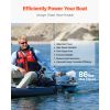 Electric Trolling Motor, Transom Mounted Outboard Boat Motors 24V 86lbs Thrust, 8-Speed Electric Boat Engine w/ Battery Indicator, for Kayaks