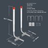 Boat Trailer Guide, 60″ with LED Light Trailer Guide Poles, 2PCS High-Hardness Steel Trailer Guide-Ons, Trailer Guides with PVC Pipes, for Ski Boat