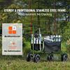 Beach Fishing Cart, 300 lbs Load Capacity, Foldable Fish and Marine Cart with Four 11" Big Wheels Rubber Balloon Tires