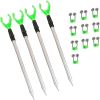 4-Pack Telescopic Fishing Rod Holders for Ground Fishing Rod Holders Stand Fishing Pole Rack for Bank