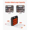 Small Parts Organizer, 34-Compartment Double Side Tools Organizer Box with 24 Removable Dividers