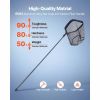 Fishing Net, Foldable Landing Nets with Telescopic Handle, Portable Lightweight Carbon Fiber Long Fish Gear, Nylon Covered PVC
