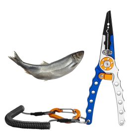 Multi-Function Long-Nose Hook Remover Portable Fishing Hook Pliers (Accessory Type: Fishing Supplies, Color: Blue Silver)
