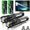 Super Bright White LED Flashlight Rechargeable Zoomable Torch Camping lamp(Free shipping via DHL Ground/FedEx Ground; can't ship via USPS self-pickup.