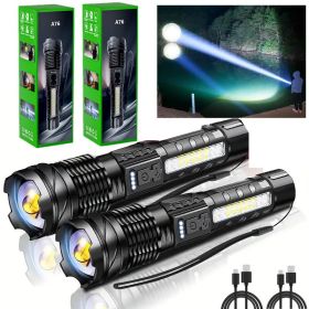 Super Bright White LED Flashlight Rechargeable Zoomable Torch Camping lamp(Free shipping via DHL Ground/FedEx Ground; can't ship via USPS self-pickup. (Quantity: 2 sets)