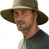 Wide Brim Sun Hat for Men, Outdoor Fishing & Hiking Hat UPF 50+, Boonie Hat with Chin Strap, Quick Dry