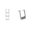 Boat Ladder, 3 Steps, Stainless Steel Telescoping Folding Swim Deck Ladder for Rear Entry Inboard