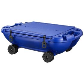 Floating Cooler, 40 QT Floating Ice Chest with Dry Storage, Wheels & Tow Rope, Premium LLDPE Amphibious Drink Cooler for Water & Land (Color: Dark Blue, Type: With Wheels)