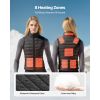 Heated Vest, Women Electric Heating Vest with 16000 mAh Battery Pack, 8 Heating Zones Lightweight Rechargeable Winter-Vest with 3 Levels