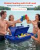 Floating Cooler, 40 QT Floating Ice Chest with Dry Storage, Wheels & Tow Rope, Premium LLDPE Amphibious Drink Cooler for Water & Land